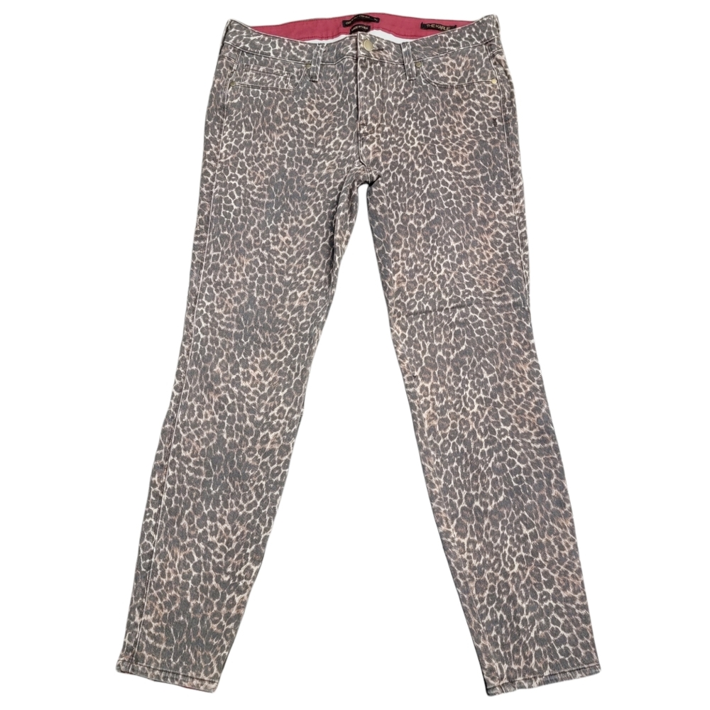 Genetic Denim The Karlie Back Scallop Crop Animal Cheeta Print High Jeans 31